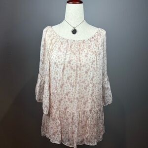 Via Signoria Silk Blouse Made in Italy Size M Ethereal Floral Fairycore Peasant